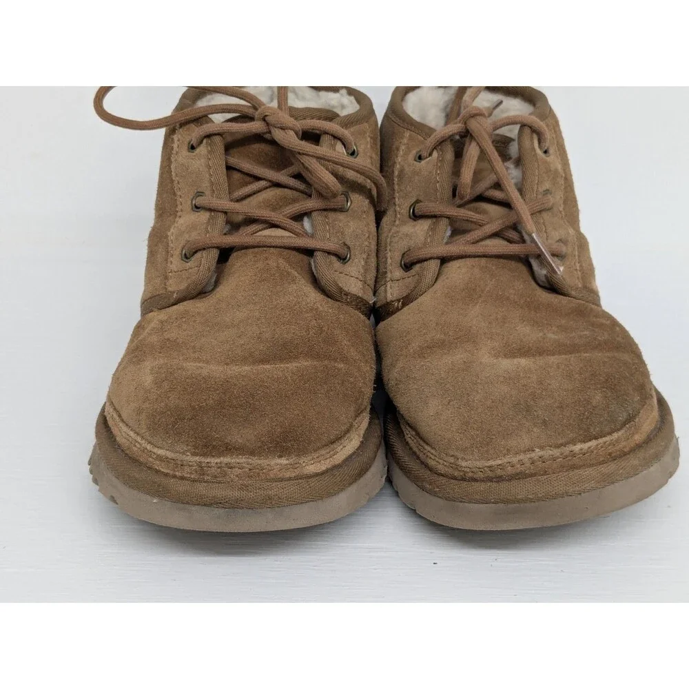 UGG Neumel Brown Chestnut  Suede Chukka Classic Boots Women’s Size 10 Men’s 8 - Picture 3 of 10